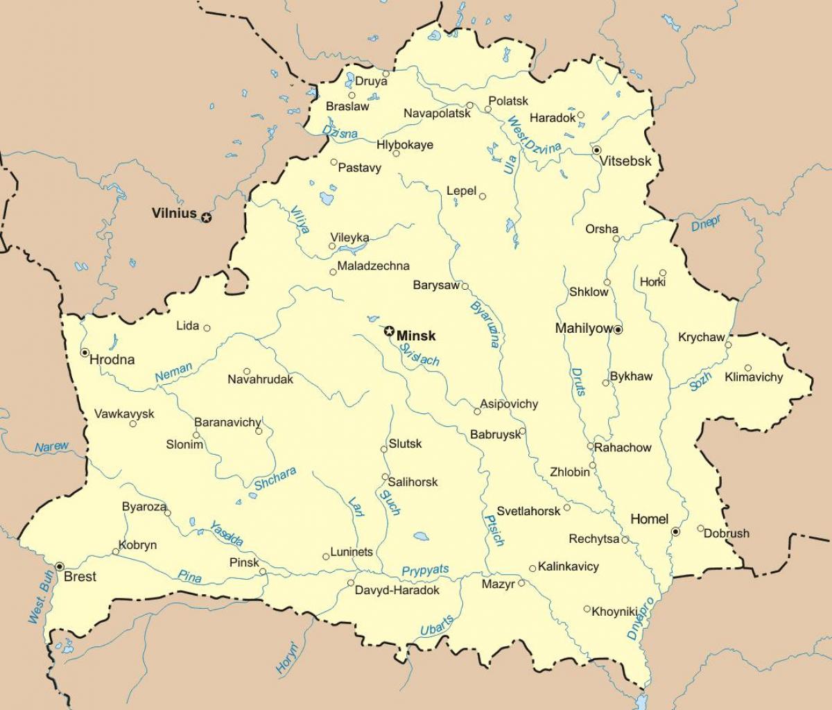 Beyaz Rusya haritası 