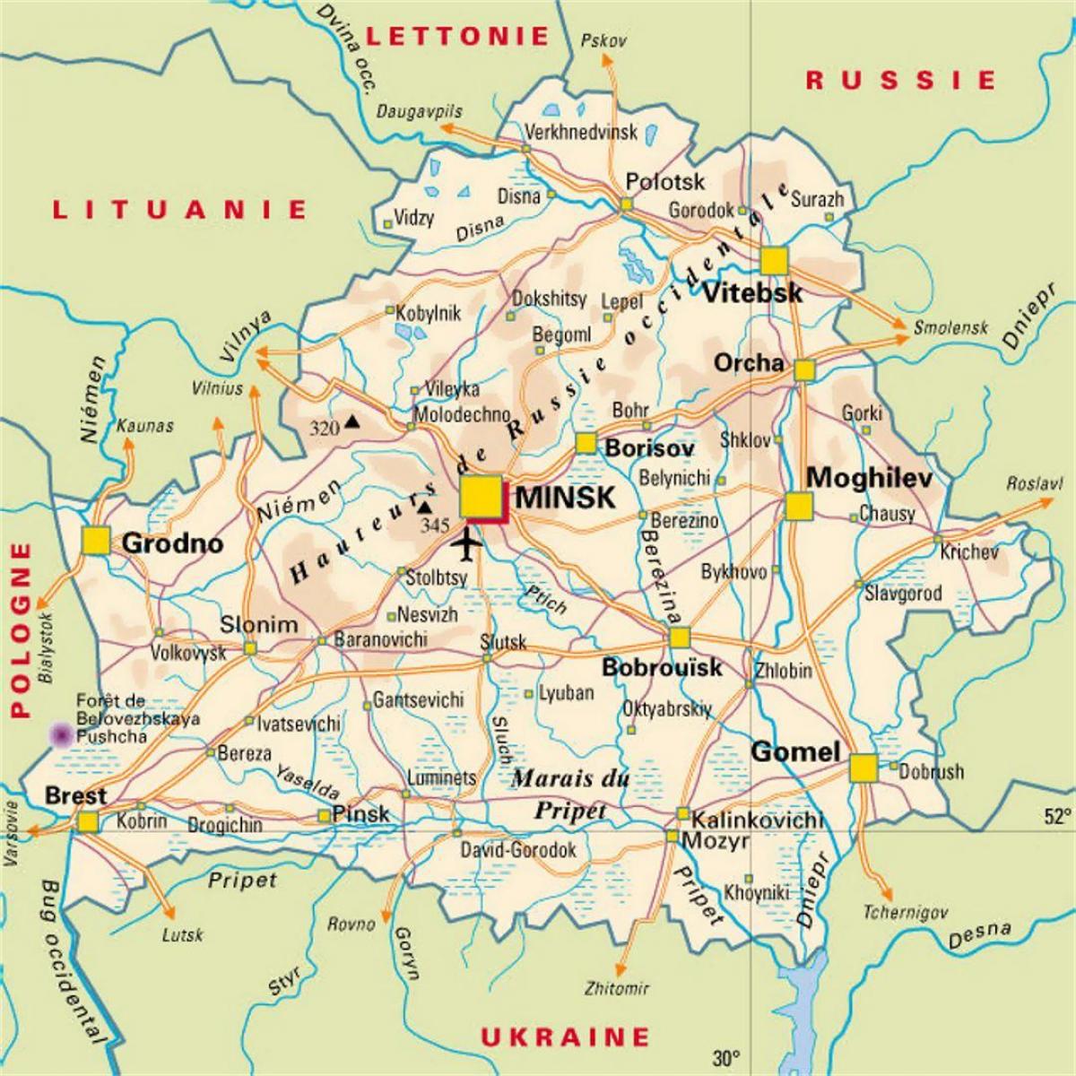 Belarus haritası şehirler