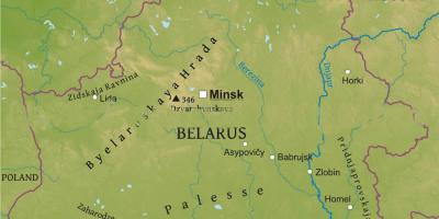 Belarus fiziki haritası 